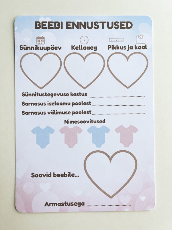 Ennustusmäng soo teadasaamise peoks